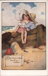 The lass who loved a sailor. Artist Signed Agnes Richardson Postcard Postcard Postcard