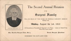 Sargent Family Reunion Enoch Sargent, Sr. Postcard
