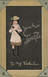 To My Valentine, Yous Kin Hev Me All Right Comic E. Curtis Postcard Postcard Postcard