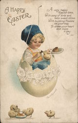 A Happy Easter With Children Ellen Clapsaddle Postcard Postcard Postcard