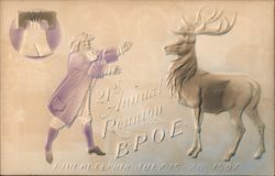 21st Annual Reunion B.P.O.E. - Embossed, Hand Colored Postcard