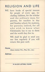 Student Christian Movement Press Books on Religion and Life Postcard