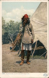 An Apache Chief in camp near Fort Apache, Ariz Postcard