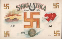 Swastika Good Luck Light Life Love Postcard