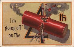I'm "going off" on the 4th - an exploding firecracker Postcard