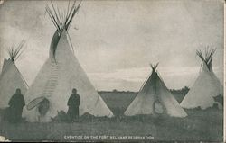 Eventide on the Fort Belknap Reservation - a line of tipis Postcard