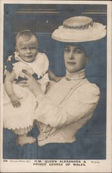 H.M. Queen Alexandria & Prince George of Wales Postcard