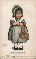 Philadelphia, Blushing Little Girl in Bonnet with Purse Katherine Gassaway Katharine Gassaway Postcard Postcard Postcard