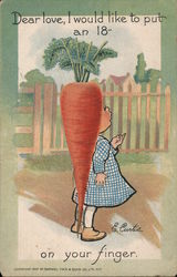 Dear Love, I Would Like to Put an 18 Carrot on Your Finger E. Curtis Postcard Postcard Postcard