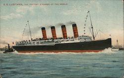 S.S. Lusitania, the Fastest Steamer of the World Postcard