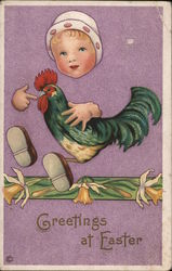 Greetings at Easter Fade Away Postcard