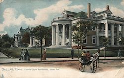 Colonial Style Residences, Ross Ave. Postcard