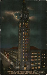 Daniels and Fisher Stores Co., By Night Postcard