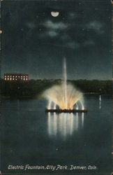 Electric Fountain, City Park Postcard