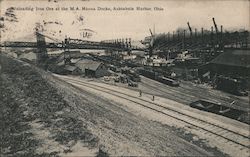 Unloading Iron Ore at the M.A. Hanna Docks Postcard