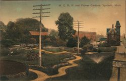 M.C. R.R. and Flower Gardens Postcard