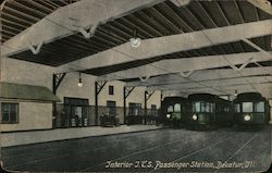 Interior, T.C.S. Passenger Station Postcard