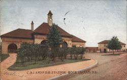 C.R.I and P. R.R. Station Postcard