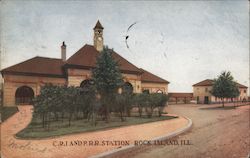 C.R.I and P. R.R. Station Rock Island, IL Postcard Postcard Postcard