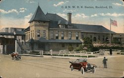 Chicago & Northwestern Railroad Station Postcard