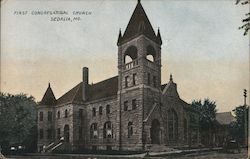 First Congregational Church Sedalia, MO Postcard Postcard Postcard