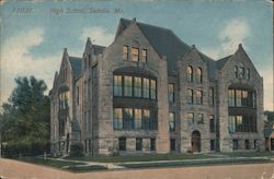 High School Building Postcard