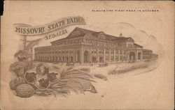 Livestock Pavilion - Missouri State Fair, First Week in October Postcard