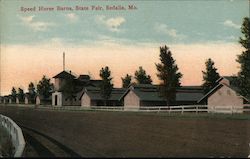 Speed Horse Barns, State Fair Postcard