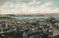 View of Harrisburg and Susquenhanna River Postcard