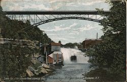 Lower Falls, Genesee River, showing Driving Park Avenue Bridge Postcard