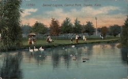 Second Lagoon, Central Park Topeka, KS Postcard Postcard Postcard