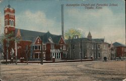 Assumption Church and Parochial School Topeka, KS Postcard Postcard Postcard