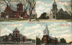 Churches Ottawa, KS Postcard Postcard Postcard