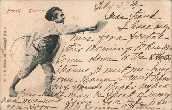 Napoli - Giornalaio Newspaper Boy Naples Italy