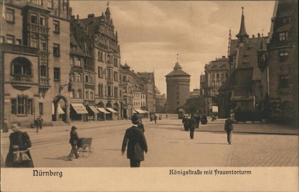 Königsstraße mit Frauentorturm Nuremberg Germany