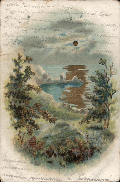 Landscape, Gold Embossed Art