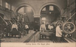 Cutting Room, The Royal Mint. Postcard