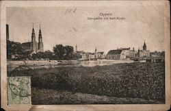 Oderpartie mit Kath. Kirche Postcard