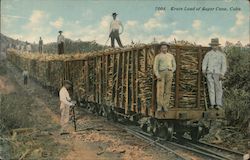 Train load of sugar cane Cuba Postcard Postcard Postcard