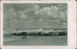 Rocks along ocean Postcard