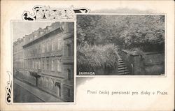Prvni cesky pensionat pro divky v Praze Postcard