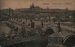 Praha - Karluv most a Hradcany Postcard