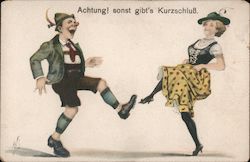 Achtung ! Sonst gibt's Kurzschluss Postcard