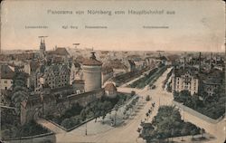 Panorama von Nürnberg vom Hauptbahnhof aus Postcard