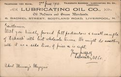 Lubricating Oil Co., Liverpool United Kingdom Merseyside Postcard Postcard Postcard