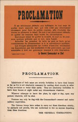 WWI A German Proclamation In French & English Inhabitants Postcard