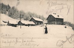 Sonnwendstein in Winter, Friedrich Schüler Alpenhaus Postcard