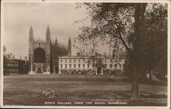 King's College from the Backs, Cambridge United Kingdom Cambridgeshire Postcard Postcard Postcard