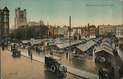 Market Day, Cambridge United Kingdom Cambridgeshire Postcard Postcard Postcard