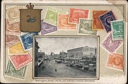 Wellington Street and Railway Station Entrance Postcard